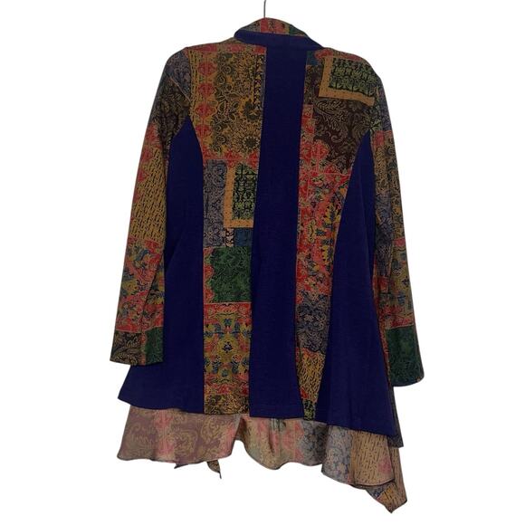 Soft Surroundings Izmir Topper Cardigan Size PS Patchwork Art Flowy Draped Boho - Picture 10 of 13